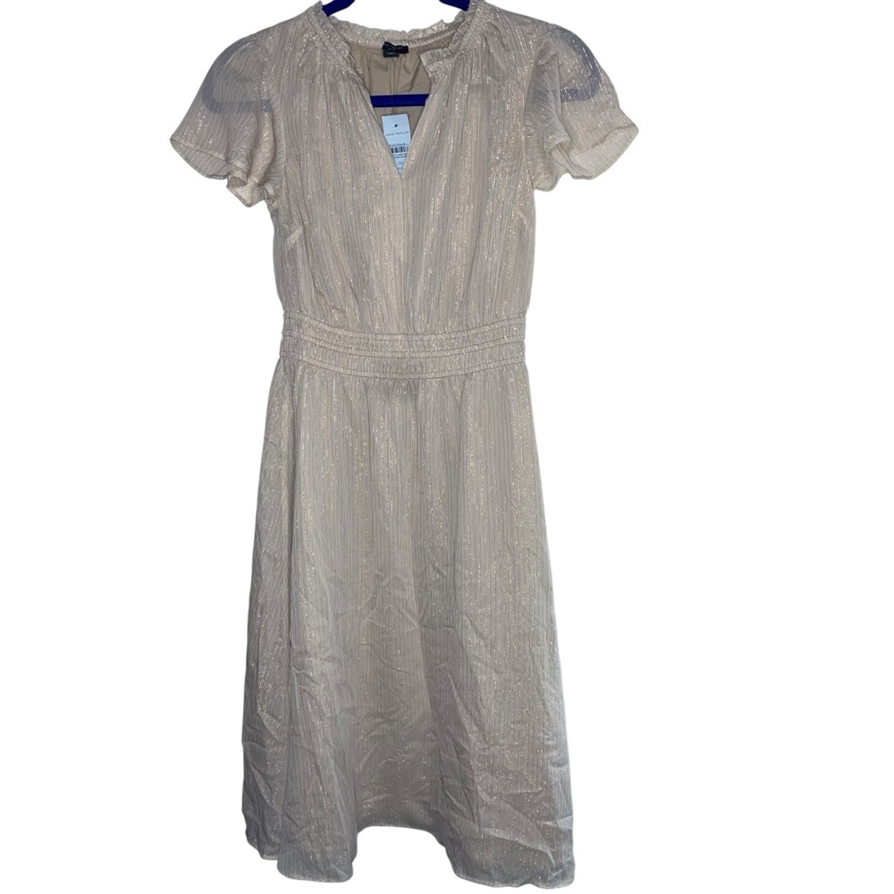 Ann Taylor‎ Elegant Cream Midi Dress
